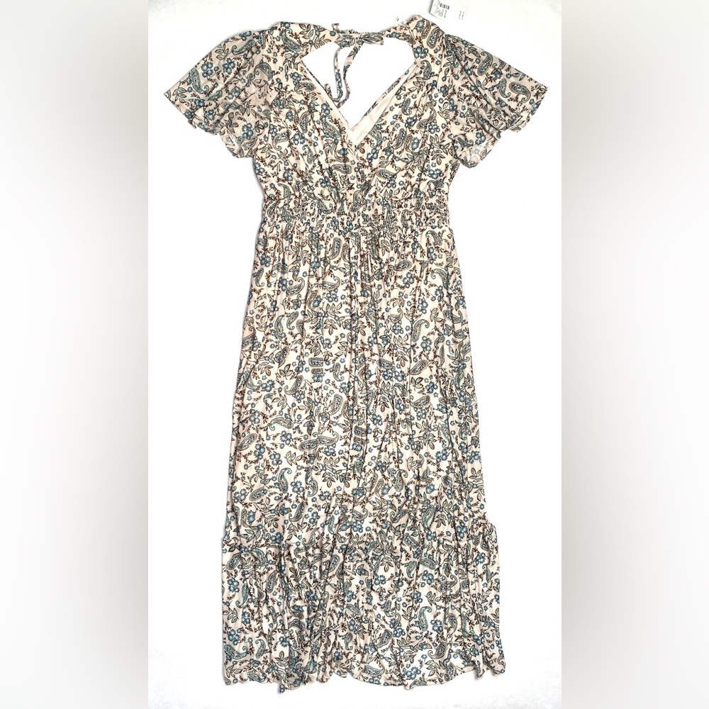 Maurices Women's Mirablis Cream Floral Maxi Dress Flutter Sleeves Size M NWT - Picture 3 of 15